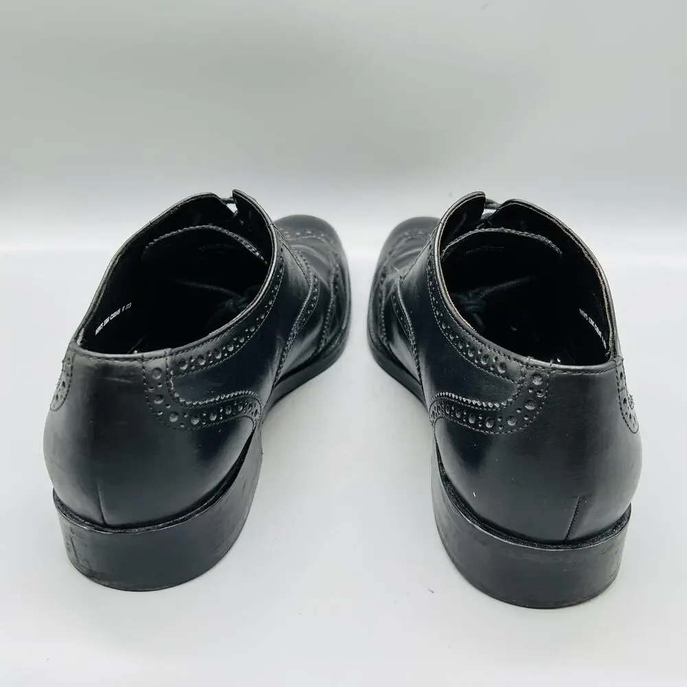 Cole Haan Shoes Mens 13 Black Leather Wingtip Oxford Brogue Lace Up Dress Formal